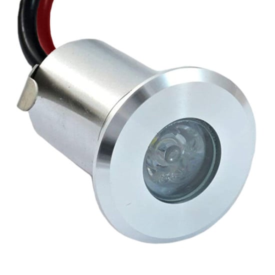 2PZ SPOT SEGNA PASSO INCASSO TONDO 12V CROMATO LUCE BLU