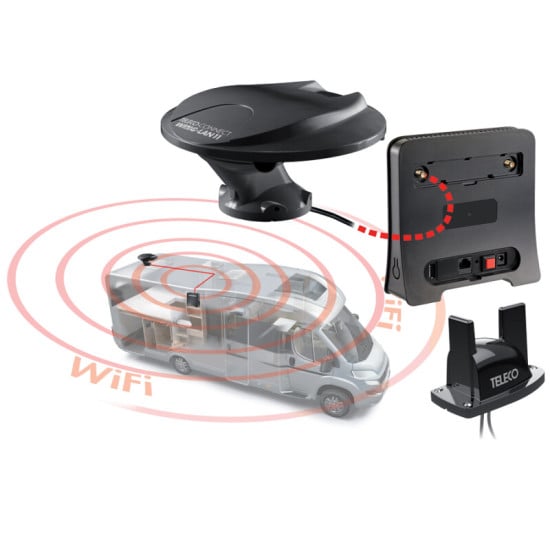 ROUTER WI-FI PORTATILE TELECO WLT24EX2 12V CON RIPETITORE WI-FI E 2 SIM CARD