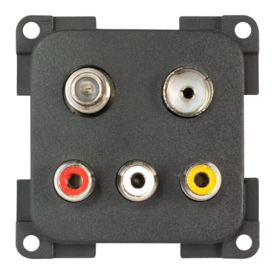 MODULO 3 PRESE RCA + TV + SAT GRIGIO - MPRCA3TVS/G