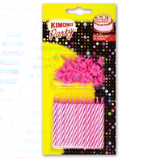 N. 24 CANDELINE RIGATE  ROSA