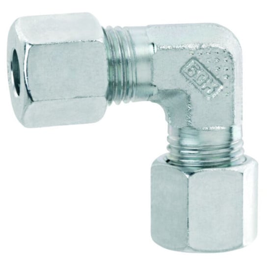 2PZ RACCORDO GAS IN ACCIAIO ZINCATO A GOMITO - 8 MM