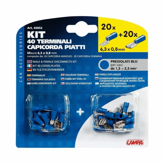 KIT 40 CAPICORDA PIATTI BLU