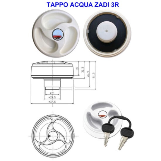 TAPPO SERBATOIO CON CHIAVE BIANCO