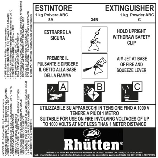 ESTINTORE PORTATILE OMOLOGATO RINA 1KG