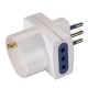 ADATTATORE CON SPINA 10A 2P+T, 2 PRESE 10A 2P+T E 1 PRESA 10-16A 2P+T
