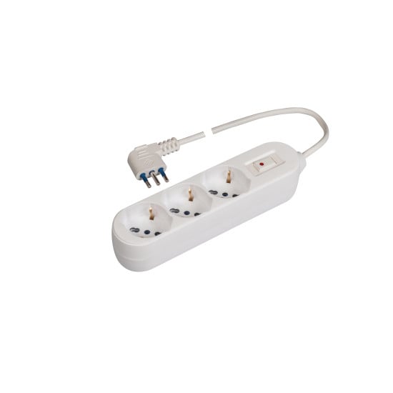 PRESA MULTIPLA MULTISIZE 3PRESE + SPINA 10A BIANCA