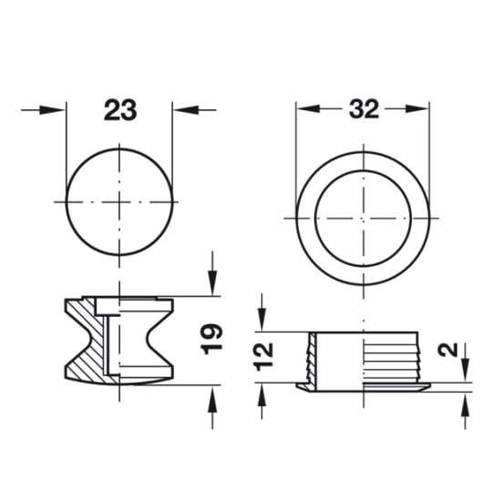 PULSANTE E ROSETTA NICHELATI - CONF 1 PZ