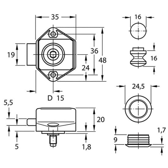 SERRATURA KIT MINI PUSH-LOCK BIANCO UNILATERALE
