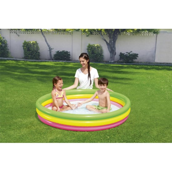 PISCINA SUMMER A 3 ANELLI COLOR CON FONDO GONFIABILE CM.152X30