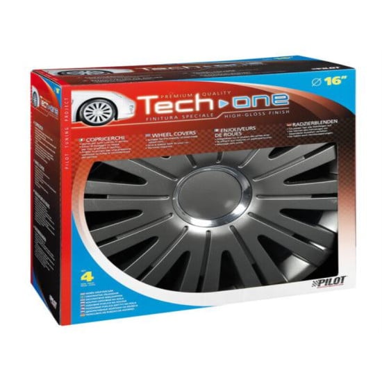 SET 4 COPRICERCHI IN ABS - ACTIVE GRAFITE - Ø 16''