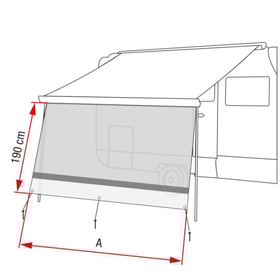PARETE FRONTALE PER VERANDE - SUN VIEW XL 400 FIAMMA