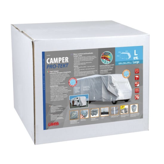 COPERTURA CAMPER - PRO-TEKT TRASPIRANTE - TAGLIA L - FINO A CM 270X238X650