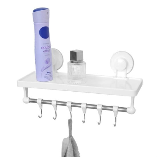 MENSOLA PORTAOGGETTI CON GANCI A VENTOSA - ESTENTO