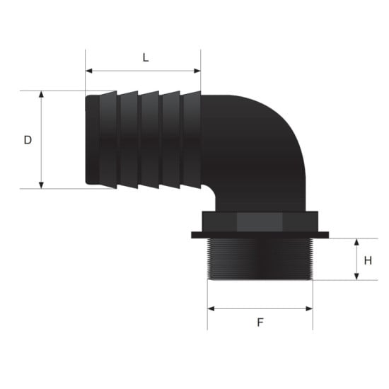 RACCORDO COMPLETO CURVO D11 F3/8'' - BLISTER