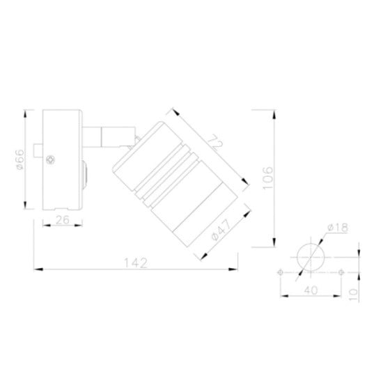 FARETTO A LED CON PRESA USB CON DIMMER