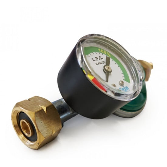 REGOLATORE GAS 29MBAR CON INDICATORE DI LIVELLO + VAL. SICUREZZA + PORTAGOMMA