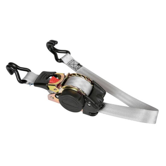 NASTRO TENSORE CON CRICCHETTO AUTORETRATTILE, DOPPIO GANCIO - 2,5X300 CM