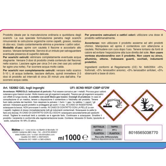 TOGLI INGORGHI IN GEL CASA LINDA  1L