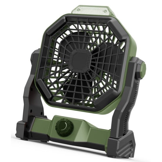 VENTILATORE DA CAMPEGGIO RICARICABILE CON LED Ø 12 CM, 6W, BATTERIA LITIO, USB
