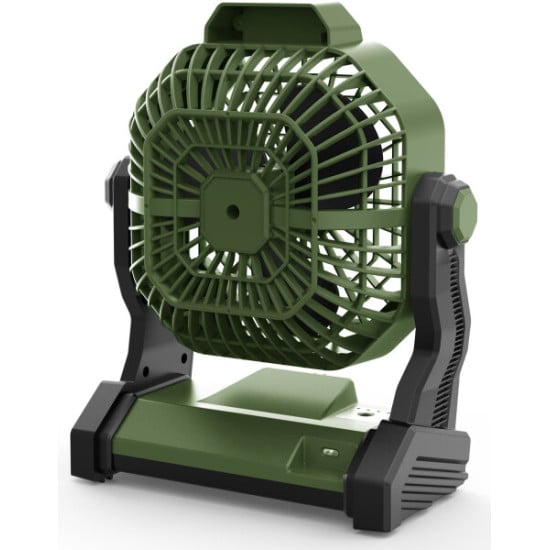 VENTILATORE DA CAMPEGGIO RICARICABILE CON LED Ø 12 CM, 6W, BATTERIA LITIO, USB