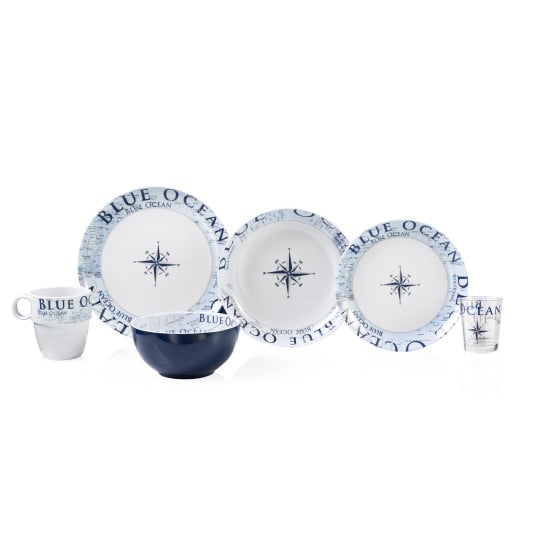 PIATTO PIANO CON ANTISLIP - BLUE OCEAN