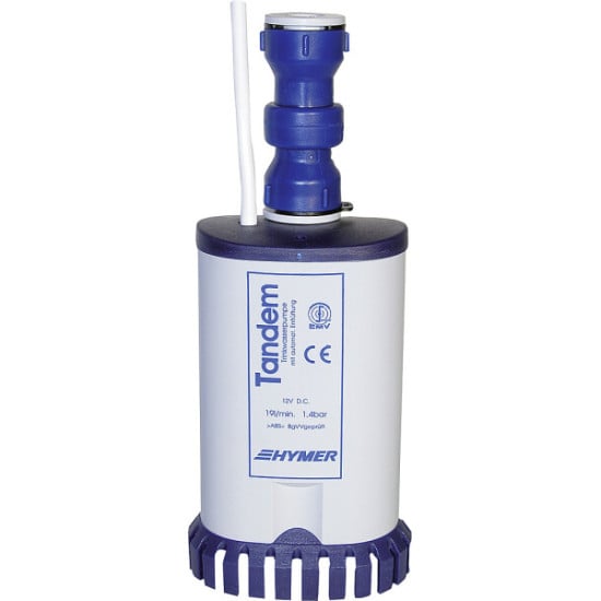 POMPA ACQUA IMMERSIONE TANDEM CON VALVOLA NON RITORNO 19LT - HYMER 