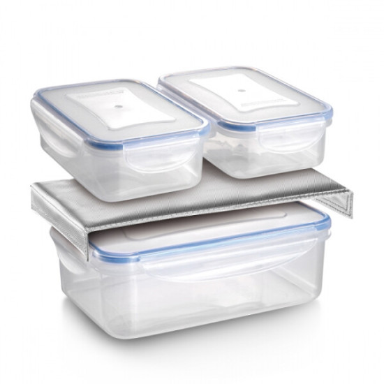 BORSA TERMICA-ISOLANTE CON 3 CONTENITORI ANTRACITE FRESHBOX BORSA TERMICA-ISOLANTE CON 3 CONTENITORI ANTRACITE FRESHBOX