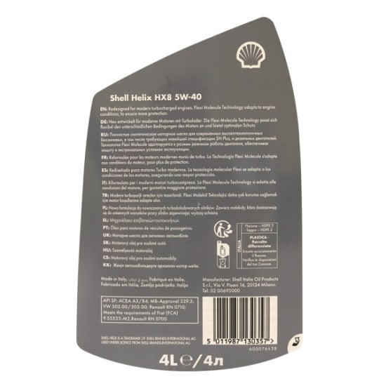 OLIO MOOTRE - SHELL HELIX HX8 SYNT 5W-40 4L