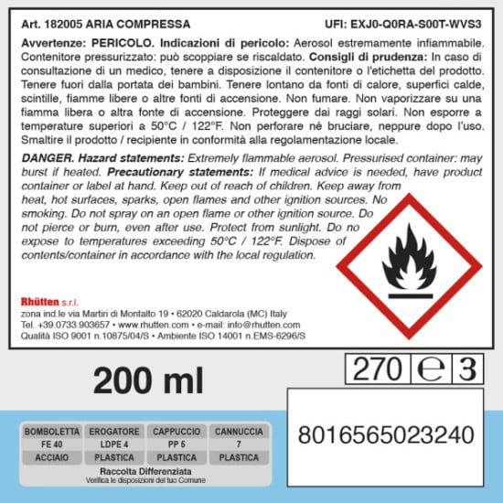 ARIA COMPRESSA FACILE 200ML SPRAY