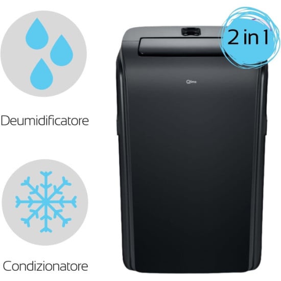 CONDIZIONATORE DEUMIDIFICAZIONE PORTATILE CON WIFI QLIMA P 528 NERO - 9000 BTU
