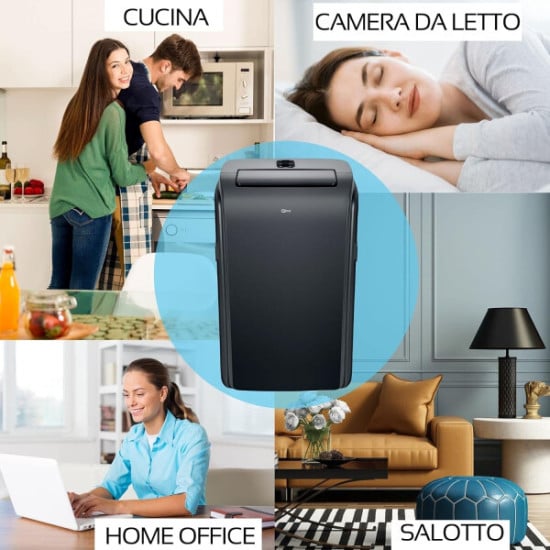 CONDIZIONATORE DEUMIDIFICAZIONE PORTATILE CON WIFI QLIMA P 528 NERO - 9000 BTU