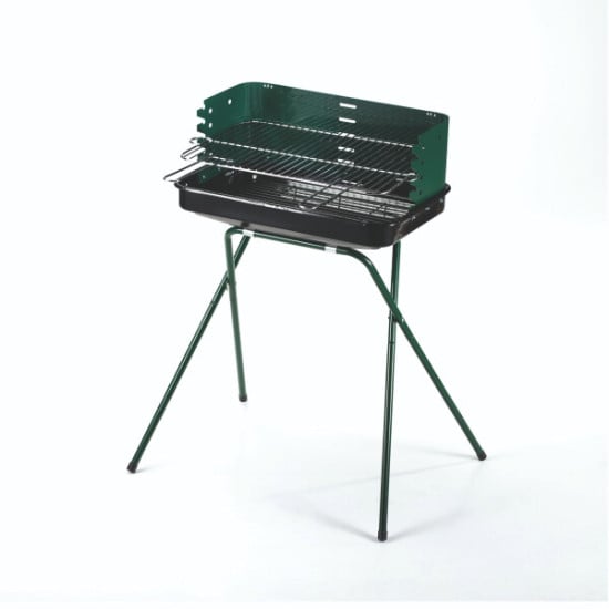 BARBECUE LEGNA/CARBONELLA - OMPAGRILL 60-40 GREEN 80399 IN ACCIAIO SMALTATO 
