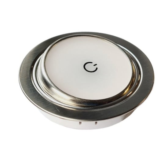 FARETTO ORIENTABILE 1W 18 LED 2835 NICKEL SATINATO,VETRO OPACO,TOUCH