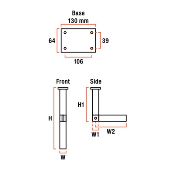GAMBA TAVOLO PIEGHEVOLE STAR 7 ALLUMINIO/ACCIAIO 60X32MM. H.720MM.