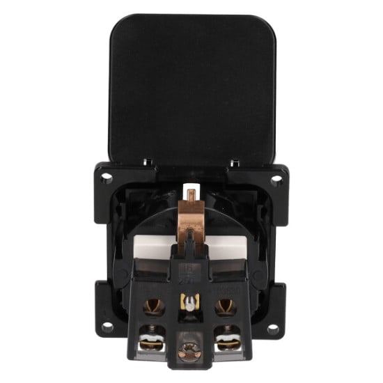 PRESA C-LINE 230V CON SPORTELLO DI COPERTURA NERO