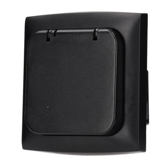 PRESA C-LINE 230V CON SPORTELLO DI COPERTURA NERO