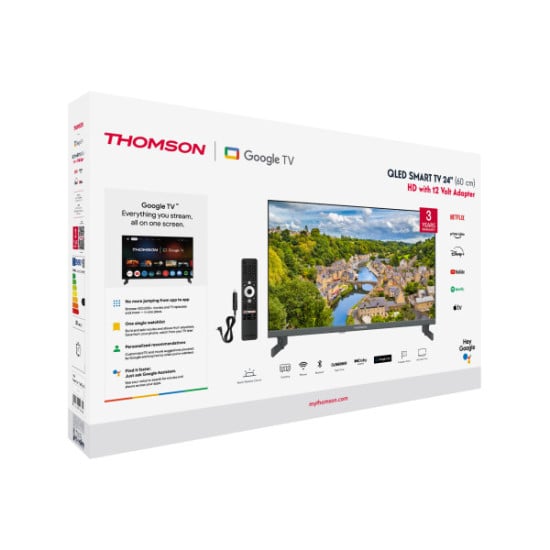 TELEVISORE - THOMSON QLED TV 24 QLED 12V FHD GOOGLE TV 5.0 - 24HQG3S15C