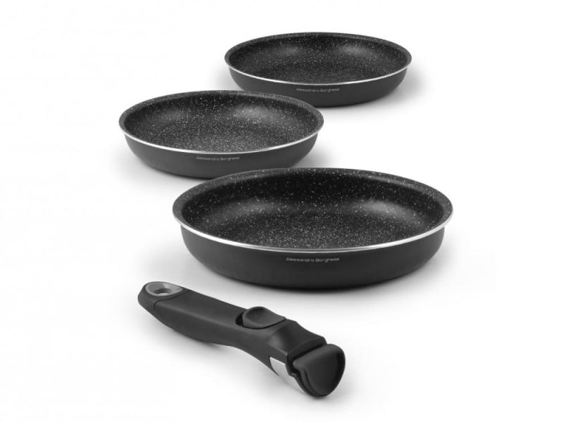 Set 4 Padelle Antiaderenti - 16/20/24/28 Cm In Alluminio, PFOA Free E Manici Ergonomici - Foto 14